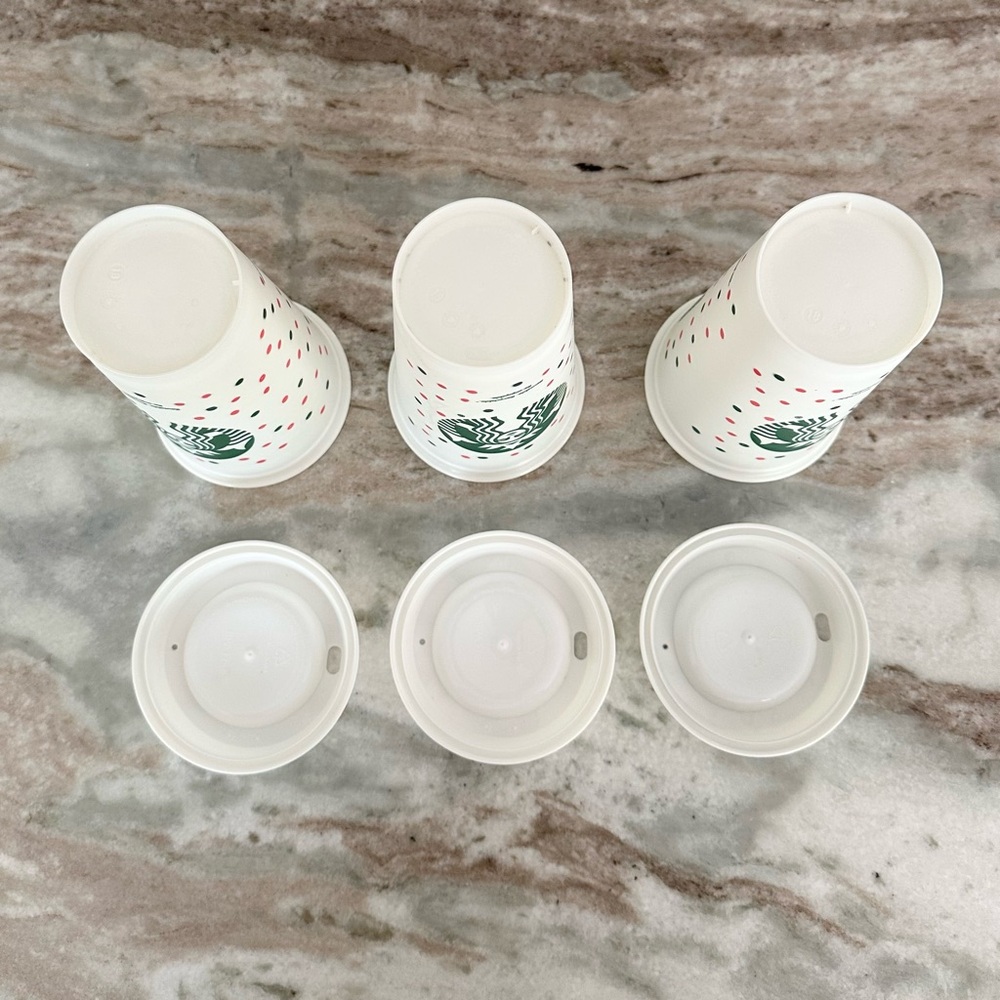 Set of 3 Starbucks Limited Edition Polka Dot Reusable Travel Coffee Cups - Picture 9 of 12